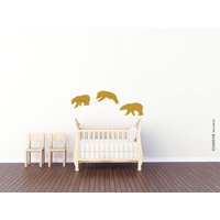 Goldene Eisbär Vinyl Aufkleber. Ausverkauf Bären Trio Wall Art Decor. Wandsticker. 3 Gefrorene Eisbären. Goldener Bär Sticker von TANGRAMartworks
