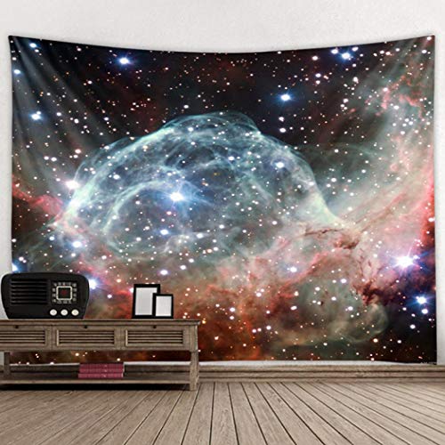 TANGT Wandteppich, Sternenhimmel, See, Wandteppich, Kosmos, Stern, Weltraum, Universum, Wandbehang für Schlafzimmer, Wohnzimmer, Schlafsaal, Marineblau (C,230 x 180 cm) von TANGT