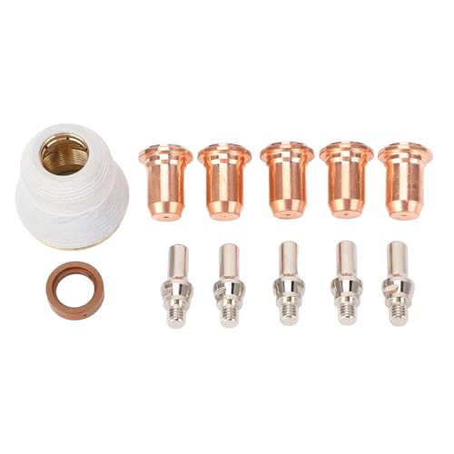 12 Pcs Plasma Cutting Torch Consumables Set - 52582 Electrode, 51313 P1.0 Nozzle, 60432 Cap, 60028 Swirl Ring - Compatible with PT 60, IPT 60, PT 40, IPT 40 von TANIQIACA