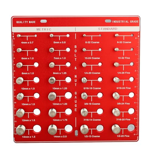 28 Nut and Bolt Thread Checker Standard and Metric, Nut and Bolt Thread Checker - 28 Holes Wall Mount Inch and Metric Thread Checker - Ideal for Mechanics and DIY Enthusiasts von TANIQIACA