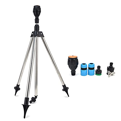 360 Degree Rotating Sprinkler, Automatic Watering System with Adjustable Tripod, Stainless Steel and Plastic Material, for Garden Irrigation, Easy to Use and Save W 360 Degree Rotating Sprinkler, Automatic Watering System with Adjustable Tripod, Stainless Steel and Plastic Material, for Garden Irrigation, Easy to Use and Save W von TANIQIACA