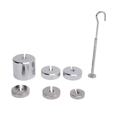 Lab Slotted Mass Set, Chrome Plated Steel Accurate 200g 50g 20g 10g Slotted Weights for Classroom Research - Slotted Weight, Lab Slotted Weight Set, Lab Slotted Mass Set von TANIQIACA