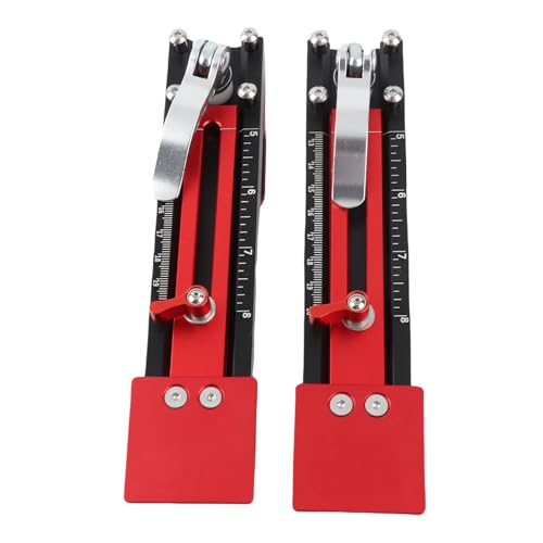 TANIQIACA 2Pcs Sliding Mounting Gauges, Aluminum Alloy Clear Standard Scales Sliding Installation Tool, with 360° Rotating Locking Clamp, for Fiber Cement Wall Panels von TANIQIACA