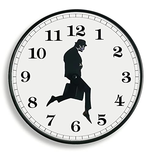 TANKRIN Ministry of Silly Walks Uhr, Silly Walk Wanduhr, eine interessante Wanduhr für Wohnzimmer, Schlafzimmer, Küche, Neuheit Heimdekoration Geschenke (Schwarz-2) von TANKRIN
