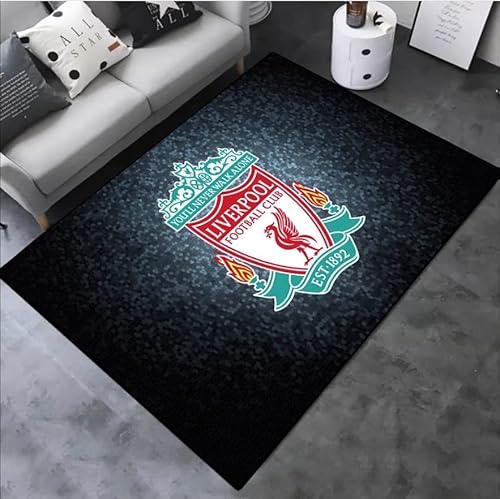 TANOHA Wohnzimmer Teppich 3D Liverpool Gedruckt Bodenmatte Badezimmer Fußmatte Bereich Teppich Teenage Schlafzimmer Dekorative Spielzimmer Matte.,140 * 200cm von TANOHA