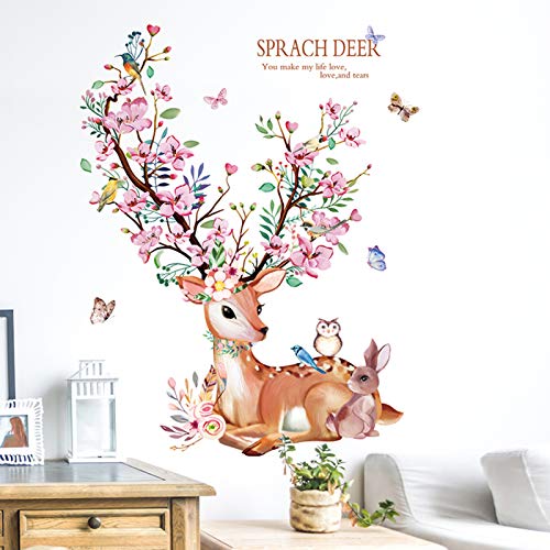 Hirsche Wohnzimmer Flur Wand Dekoration, TANOSAN Hirsch Pvc Wandtattoos Wandaufkleber für Wohnzimmer Schlafzimmer Dekoration von TANOSAN