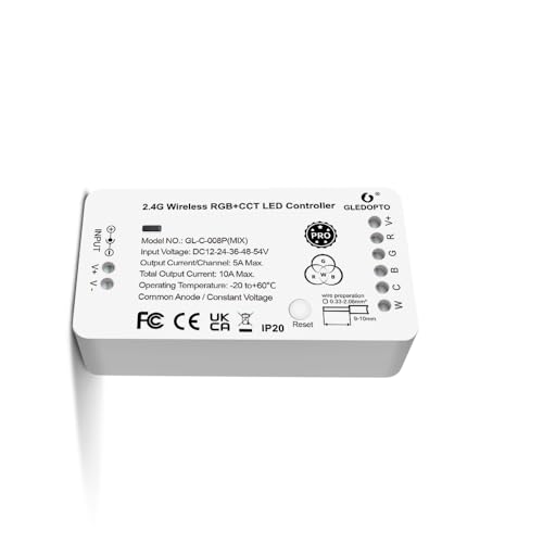 GLEDOPTO Zigbee Contoller RGBCCT 1ID Smart LED Controller Dimmable Compatible with Zigbee 3.0 Hub Bridge DC12-24 volts for LED strips and ribbons GLEDOPTO Zigbee Contoller RGBCCT 1ID Smart LED Controller Dimmable Compatible with Zigbee 3.0 Hub Bridge DC12-24 volts for LED strips and ribbons von GLEDOPTO