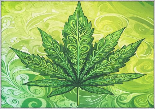 TANTANICAL Cannabis Teppich Eingangsbereich Innen, Fußmatte Klein 60x90, Psychedelisch Abstrakt Motiv Design Teppich Eingang Schlafzimmer, Waschbar, rutschfest, Kurzflor, Weich (GX186) von TANTANICAL