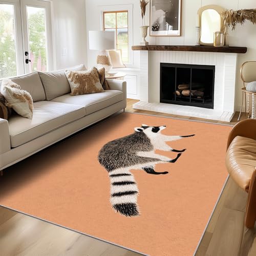 TANTANICAL Tier Teppich Eingangsbereich Innen, Fußmatte Klein 60x90, Einfach Motiv Design Teppich Eingang Schlafzimmer, Waschbar, rutschfest, Kurzflor, Weich (B44) von TANTANICAL