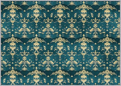 TANTANICAL Viktorianische Teppich Eingangsbereich Innen, Fußmatte Klein 60x90, Barock Kunst Motiv Design Teppich Eingang Schlafzimmer, Waschbar, rutschfest, Kurzflor, Weich (V271) von TANTANICAL