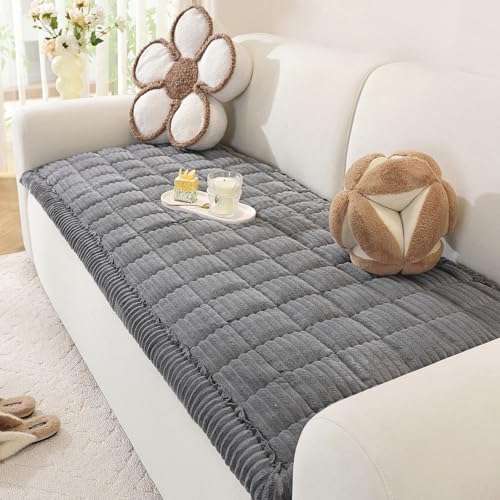 TANTEC Dicke Sofa überzug Waschbar - Neu Weiches Kord Universal Couch überzug 2 3 4 Sitzer, Anti-Rutsch Sofabezug, Gemütlich Sofa Cover Sofa bezug Sofaüberwürfe Möbelschoner für Wohnzimmer (70x180cm) von TANTEC