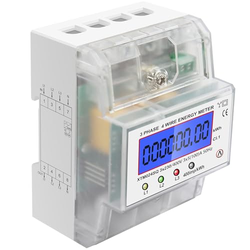 LCD Digitaler Zurücksetzbar Stromzähler, Stromzähler 3-Phasen 4-Draht, Geeicht Drehstromzähler 230 / 400V, Drehstromzähler Hutschiene LCD Digitaler Zurücksetzbar Stromzähler, Stromzähler 3-Phasen 4-Draht, Geeicht Drehstromzähler 230 / 400V, Drehstromzähler Hutschiene von TANXIS