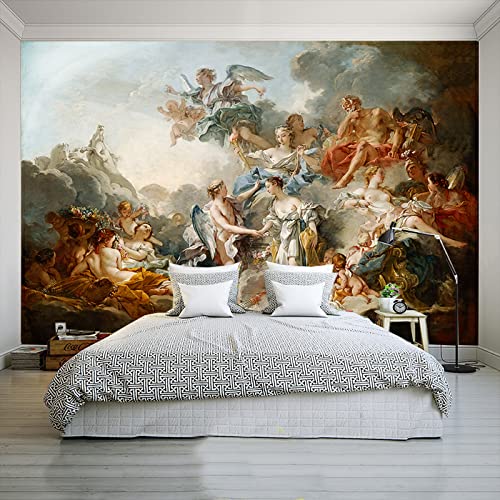 Benutzerdefinierte 3D Fototapete Europäischen Stil Engel Ölgemälde Große Wandbild Tapete Hotel Living Rom Wandverkleidungen Für Wände 300Cm(W)×210Cm(H) von TANYANG