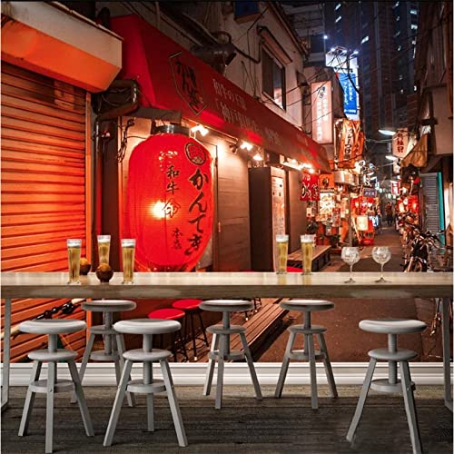 Japanische Street View 3D Fototapeten Für Japanische Küche Sushi Ramen Restaurant Wandtapete 350Cm(W)×245Cm(H) von TANYANG