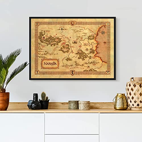 Narnia-Karte Auf Leinwand, Gemälde, Poster Und Drucke, Vintage-Stil, Wandkunst, Bilder Für Wohnzimmer, Heimdekoration 60X90Cm Kein Rahmen von TANYANG