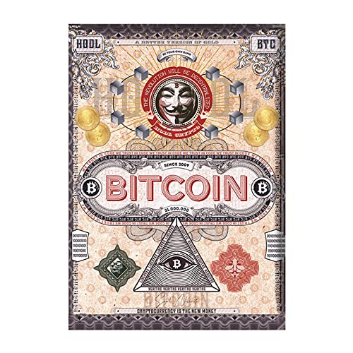 TANYANG Abstract Joker Bitcoin Poster And Print Crypto Wall Art Mural Modern Street Graffiti Canvas Painting Home Living Room Decoration 21X30Cm Kein Rahmen von TANYANG