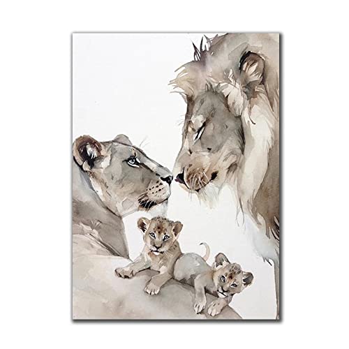 TANYANG Abstrakte Löwenfamilie Leinwandmalerei Moderne Poster Und Drucke Wandkunstbilder Für Wohnzimmer Heimdekoration 60X90Cm Kein Rahmen TANYANG Abstrakte Löwenfamilie Leinwandmalerei Moderne Poster Und Drucke Wandkunstbilder Für Wohnzimmer Heimdekoration 60X90Cm Kein Rahmen von TANYANG