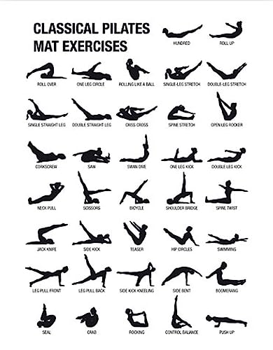 TANYANG Ashtanga Primäre Serie Yoga Und Pilates Workout Chart Poster Leinwandbilder Yoga Fitnessraum Raum Wandkunst Dekor Mädchen Fitness Malerei A1 60X90Cm Kein Rahmen von TANYANG