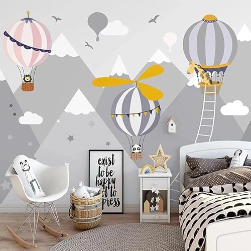 TANYANG Benutzerdefinierte Foto Handgemalte Cartoon Heißluftballon Tier Kinderzimmer Innen Schlafzimmer Dekoration Wandbild Tapete Für Kinderzimmer 430Cm(W)×300Cm(H) von TANYANG