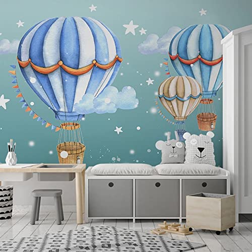 TANYANG Benutzerdefinierte Foto Moderne Kreative Handgemalte Kinder Zimmer Heißluftballon Sterne Cartoon Wandbild Tapete Für Kinder Junge Zimmer Schlafzimmer 400Cm(W)×280Cm(H) von TANYANG