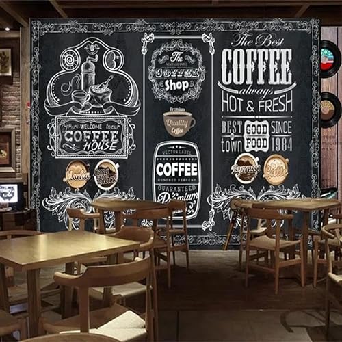 TANYANG Benutzerdefinierte Tapete 3D Retro Nostalgie Handgemalte Tafel Coffee Shop Restaurant Hintergrund Wand Dekor Fresko 150Cm(W)×105Cm(H) von TANYANG