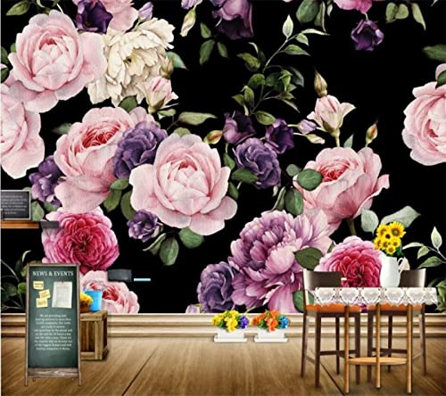 TANYANG Benutzerdefinierte Tapete 3D Wandbilder Papier Peint Handgemalte Rosentapete Wohnzimmer Schlafzimmer 3D Restaurant Hotel Cafe Tapete 200Cm(W)×140Cm(H) von TANYANG