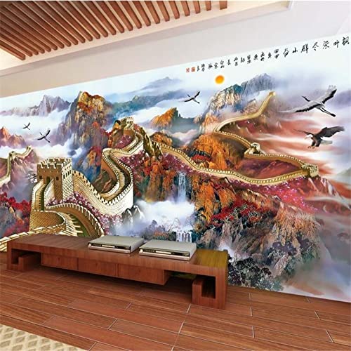 TANYANG Benutzerdefinierte Tapete Wandbild Die Große Mauer Chinesischer Stil Landschaft Landschaft Herrliche Berg Fluss Wand Dekor 430Cm(W)×300Cm(H) von TANYANG