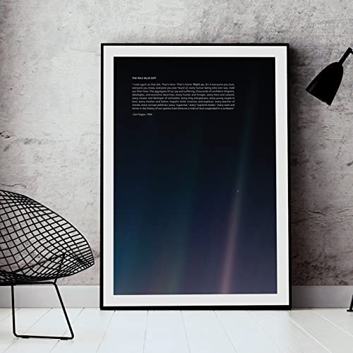 TANYANG Blassblauer Punktdruck Poster Voyager Erde Planet Auf Der Erde Klassisches Foto Leinwandmalerei Wandkunst Dekor Kalligraphie Malerei 21X30Cm Kein Rahmen von TANYANG