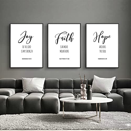 TANYANG Faith Hope Joy Bibelvers Wandkunst Leinwand Malerei Nordic Poster Und Drucke Wandbilder Für Wohnzimmer Wohnkultur 60Cmx80Cmx3Pcs von TANYANG