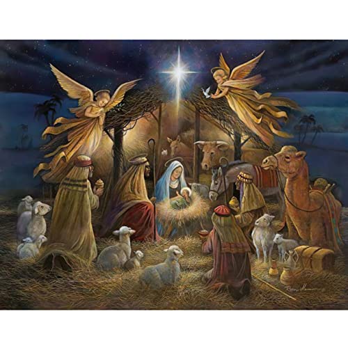 TANYANG Geburt Jesu Christi Krippe Weihnachten Jesus Leinwand Malerei Druck Jungfrau Maria Religiöses Poster Wand Wohnzimmer Dekor 60X90Cm Kein Rahmen von TANYANG