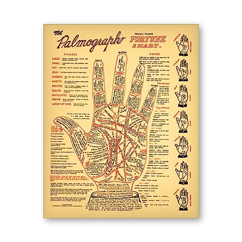 TANYANG Handlesen Und Astrologie Chiromantie Vintage Poster Und Druck Handlesen Grimoire Leinwandmalerei Wandkunst Bild Wohnkultur 30X40Cm Kein Rahmen von TANYANG