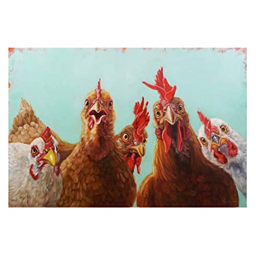 TANYANG Huhn Zum Abendessen Poster Druck Tiere Dekorative Leinwand Malerei Moderne Wandkunst Bild Für Wohnzimmer Wohnkultur 60X90Cm Kein Rahmen von TANYANG