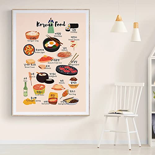 TANYANG Koreanisches Essen Poster Essen & Trinken Poster Poster Essen Zuhause Leinwanddruck Geschenkidee Gemälde Bilder Für Wohnzimmer Dekor 50X70Cm Kein Rahmen von TANYANG