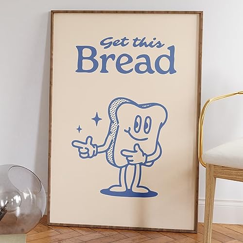 TANYANG Lustiges Süßes Geschenk Für Toastliebhaber, „Let'S Get Bread“-Frühstückszitate, Wandkunst, Leinwandgemälde, Poster Für Kinderzimmer, Heimdekoration, A4 40X50Cm Kein Rahmen von TANYANG