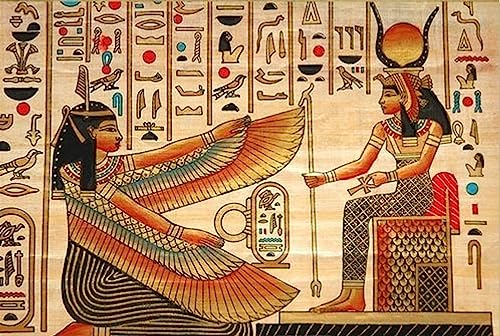 TANYANG Retro Ägypten Papyrus Pharao Charakter Hieroglyphen Poster Druck Leinwandmalerei Wandkunst Bild Vintage Wohnzimmer Wohnkultur A8 30X40Cm Kein Rahmen von TANYANG
