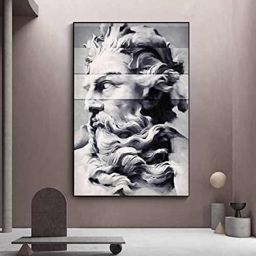 TANYANG Vintage Skulptur Wandkunst Griechischer Gott Schwarz Und Weiß Leinwand Malerei David Poster Nordic Home Decor Für Wohnzimmer Hd Bilder 60X90Cm Kein Rahmen von TANYANG