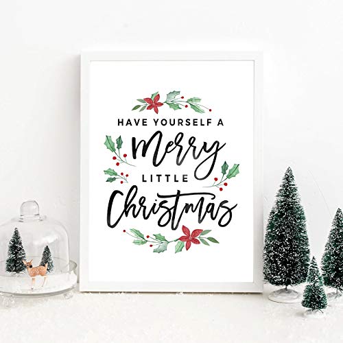 TANYANG Weihnachtsdekoration, Poster Und Druck Auf Leinwand, Gemälde „Have Yourself A Merry Little Christmas Quote Holiday Home Decor“. 30X40Cm Kein Rahmen TANYANG Weihnachtsdekoration, Poster Und Druck Auf Leinwand, Gemälde „Have Yourself A Merry Little Christmas Quote Holiday Home Decor“. 30X40Cm Kein Rahmen von TANYANG