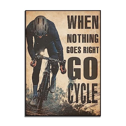 TANYANG Wenn Alles Gut Geht, Machen Sie Eine Radtour Retro-Fahrradposter, Rennrad-Poster Wandkunstdekoration 60X90Cm Kein Rahmen von TANYANG