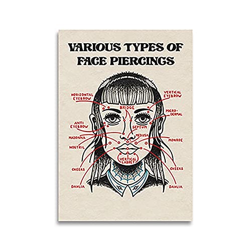 Verschiedene Arten Von Gesichtspiercings, Gesichtspiercings Diagramm, Piercing Poster, Infografiken Wandkunst Bilder Für Wohnzimmer Wohnkultur 50X70Cm Kein Rahmen Verschiedene Arten Von Gesichtspiercings, Gesichtspiercings Diagramm, Piercing Poster, Infografiken Wandkunst Bilder Für Wohnzimmer Wohnkultur 50X70Cm Kein Rahmen von TANYANG