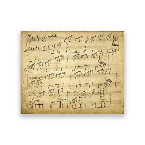 Vintage Poster Moonlight Sonata Original Handschriftliche Partitur Leinwand Gemälde Ludwig Van Beethoven Kunstwerk Drucke Musik Wanddekoration 50X70Cm Kein Rahmen von TANYANG