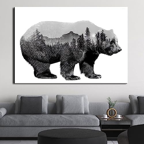 Wilde Tiere Bär Berg Wald Poster Und Drucke Heimdekoration Moderne Kunst Tiere Natur Leinwand Malerei Bilder 60X90Cm Kein Rahmen von TANYANG