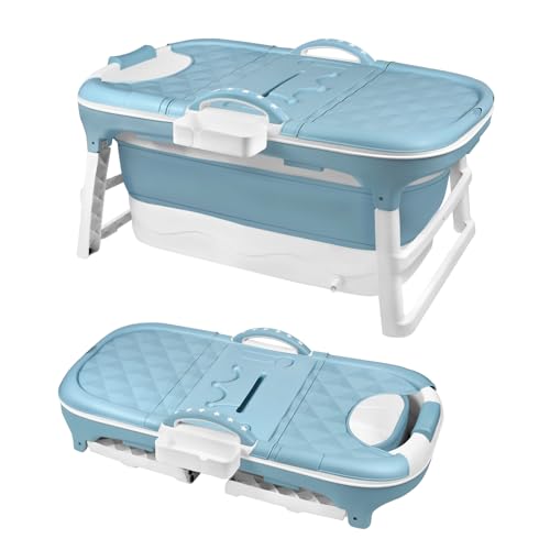 TANYEAR Badewanne Faltbare Erwachsene Klappbadewanne, 118 x 62 x 52 cm Tragbare Bathtub mit Abnehmbar Abdeckung Massagerollen, für Badezimmer, Blau TANYEAR Badewanne Faltbare Erwachsene Klappbadewanne, 118 x 62 x 52 cm Tragbare Bathtub mit Abnehmbar Abdeckung Massagerollen, für Badezimmer, Blau von TANYEAR