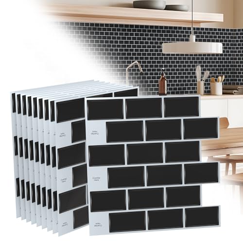 TANYEAR Fliesenaufkleber Tile Stickers Dickere Aufkleber Selbstklebende Vinyl Fliesen Klebefolie Wandaufkleber Fliesenfolie für Bad Küche, 10 Blatt, Type D von TANYEAR