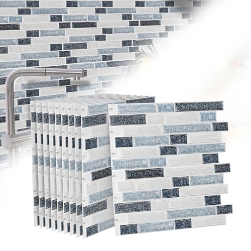 TANYEAR Fliesenaufkleber Tile Stickers Dickere Aufkleber Selbstklebende Vinyl Fliesen Klebefolie Wandaufkleber Fliesenfolie für Bad Küche, 10 Blatt, Type H von TANYEAR