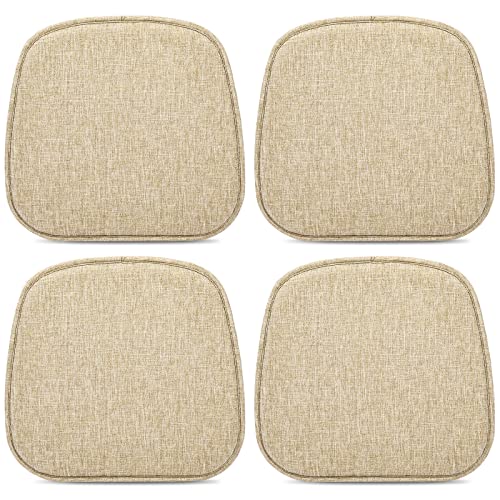 TANYOO 4er Set Stuhlkissen 40x38 cm Sitzkissen Stuhl mit Samtbezug Rutschfestes Waschbares Sitzauflage für Stühle im Büro Outdoor Indoor Garten 40x38cm (Dunkelbeige) von TANYOO