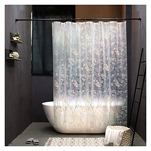 Badezimmer Duschvorhänge Duschvorhang, transparente Blumen und Blätter Muster Muster Badezimmer Vorhang, Schnell trockene haltbare Waschbare Wohnkultur Badewanne Vorhänge Sets mit Haken, mehreren Größ von TANYTAO-SHOP