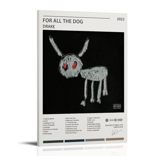 Drake Poster für den ganzen Hund, Album-Cover-Poster, dekoratives Gemälde, Leinwand-Wandposter und Kunstdruck, modernes Familienschlafzimmer-Dekor-Poster, 30 x 45 cm von TANZEM