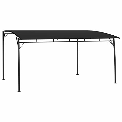 Pergola 4x3x2,55 m Anthrazit, TANZEM Garten-Sonnenschutz, Pavillon Mit Festem Dach, Gartenpavillon, Gazebo Shade, Partyzelt, Pergola Sonnenschutz Überdachung, Carport von TANZEM