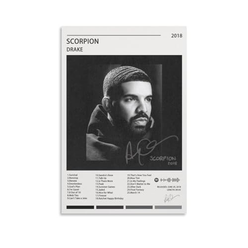 TANZEM Drake Poster Skorpion Album Cover Poster Poster Dekorative Malerei Leinwand Wandposter und Kunstdruck Moderne Familie Schlafzimmer Dekor Poster 20 x 30 cm von TANZEM