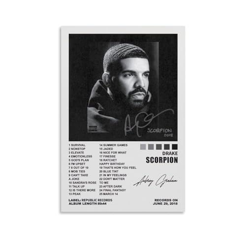 TANZEM Drake Poster Skorpion Album Cover Poster Poster Dekorative Malerei Leinwand Wandposter und Kunstdruck Moderne Familie Schlafzimmer Dekor Poster 20 x 30 cm von TANZEM